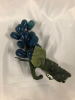 Blue Sodalite Grape Cluster With Jade Leaves 7 inch - 3