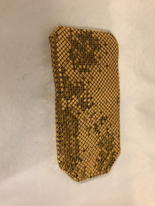Whiting & Davis Gold Mesh Eyeglass Case 6 inch