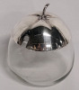 William Hutton Glass Apple Jar w/Silverplate Top & Sterling Silver Adorned Glass Bowl - 2