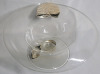 William Hutton Glass Apple Jar w/Silverplate Top & Sterling Silver Adorned Glass Bowl - 8