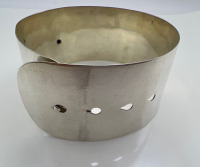 Sterling Silver Wide Belt Bangle Signed