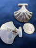 Sterling Silver Shell Earrings Signed - 5