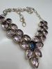 Fantastic Modern Pale Purple & Blue Cubic Zirconia Necklace - 3