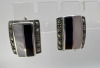 925 Sterling Marcasite Onyx MOP Earrings - 5