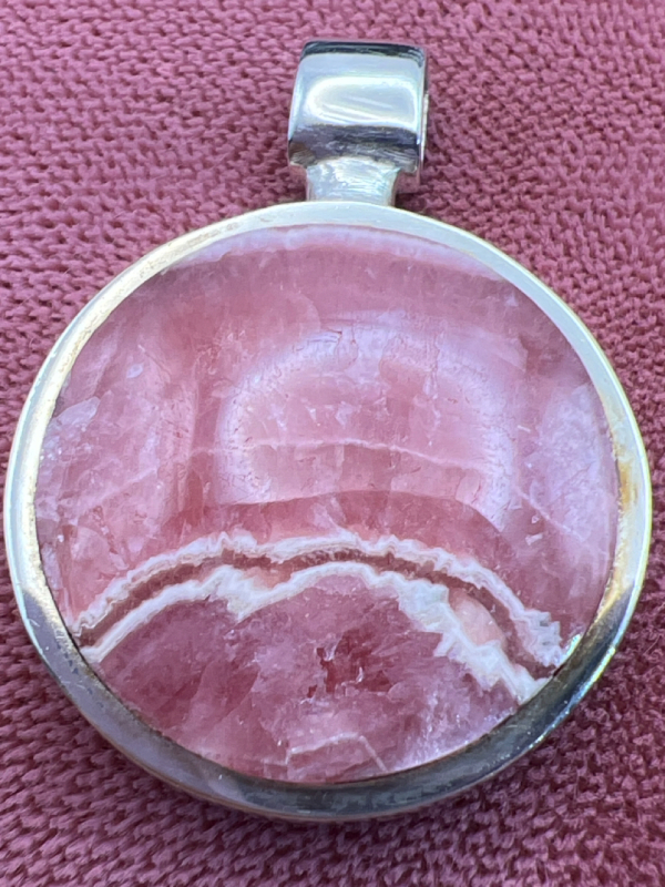 925 Sterling Rhodocrosite Stone Pendant