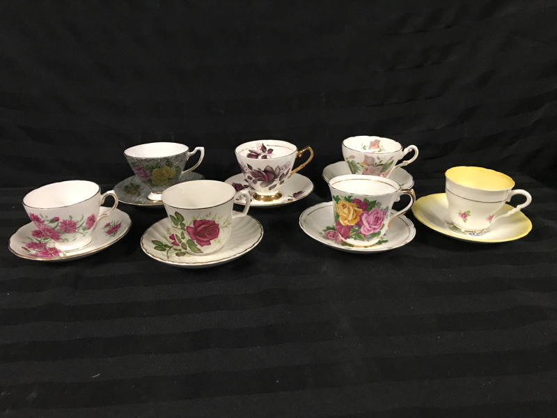 7 Vintage Cup & Saucers