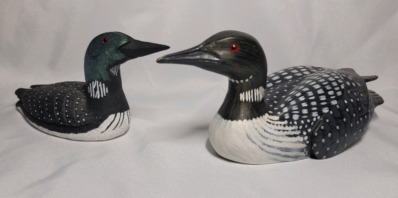 Wooden Hand Crafted Common Loon Mantle Decoys
