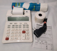 Canon P23-DHV-G Two-Colour Handheld Printing Calculator & 5 Paper Rolls