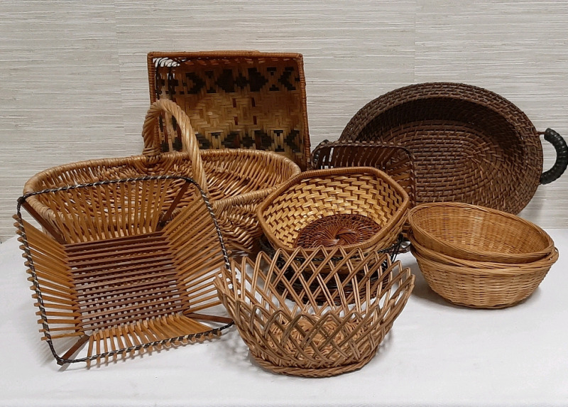 A Large Lot of Wicker Baskets