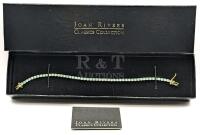 Signed JOAN RIVERS Classics Collection Aqua Rhinestone Tennis Bracelet w Original Box