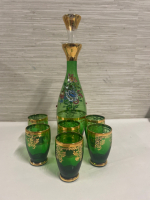 Vintage Liquor Set, 6 Cups & Decanter & Stopper