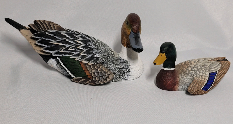 Mantle Duck Decoys : Pintail Duck & Mallard . Measures 7 3/4" & 4.5" Long