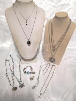 11 Pieces of Jewelry - Necklaces & Charm Bracelet +