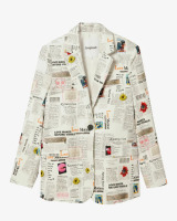 NEW DESIGUAL sz XL Women's NEWSPAPER Blazer