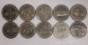1968 - 1984 Canadian One Dollar Coins , 10 Coins