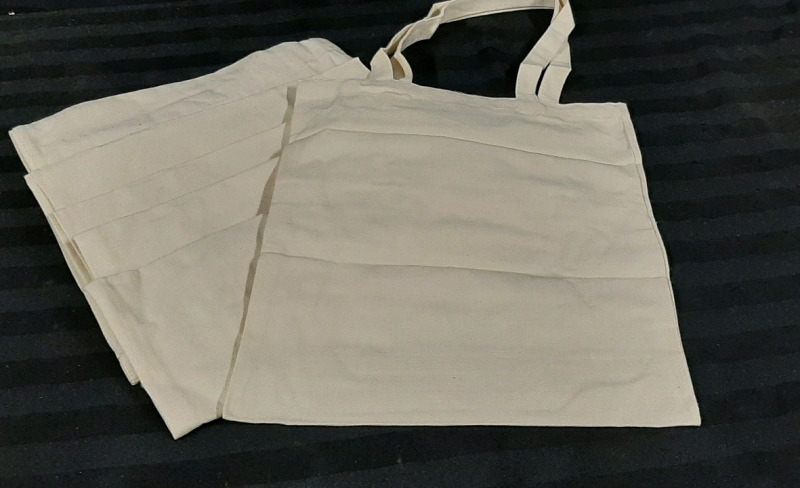 6 New Canvas Tote Bags