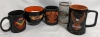 4 Harley-Davidson Mugs and a Beer Coozie