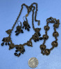 MYKA Antiqued Necklace Bracelet Earring Set signed - 2