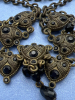 MYKA Antiqued Necklace Bracelet Earring Set signed - 5