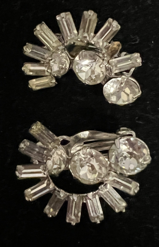 Sherman signed Clear Baguette Chatons Rare design