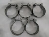3.5" Muffler Clamps , Five (5) Clamps - NEW
