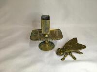 Brass Match Holder Cicada Ashtray