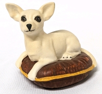 Beswick England Chihuahua Lying on Cushion #2454 Designer: Albert Halloum Issued: 1984-1989