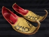 Antique Ottoman Turk Gold Embroidered Leather Slippers