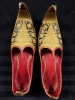 Antique Ottoman Turk Gold Embroidered Leather Slippers - 4