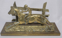 Antique Brass Steeple Horse Letter Holder , 8" long