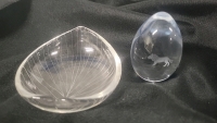 Tapio Wirkkala Leaf Dish & Crystal Egg Paperweight