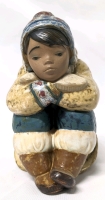 LLADRO Made in Spain 'Pensive Eskimo Boy' Figurine