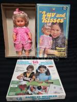 Vintage Wood Garden Doll Furniture+ Doll