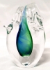 Signed RUBIK (Rubic?) Art Glass Flame/Wave Paperweight - 2