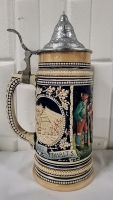 Vintage German Beer Stein - 11" Tall