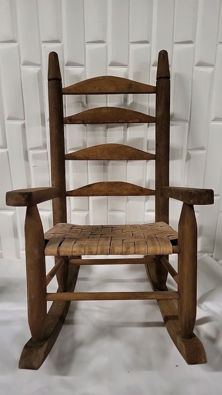 Vintage Wooden Doll's Rocking Chair