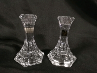 Pair of Carice Crystal Candle Holders - Slovenia