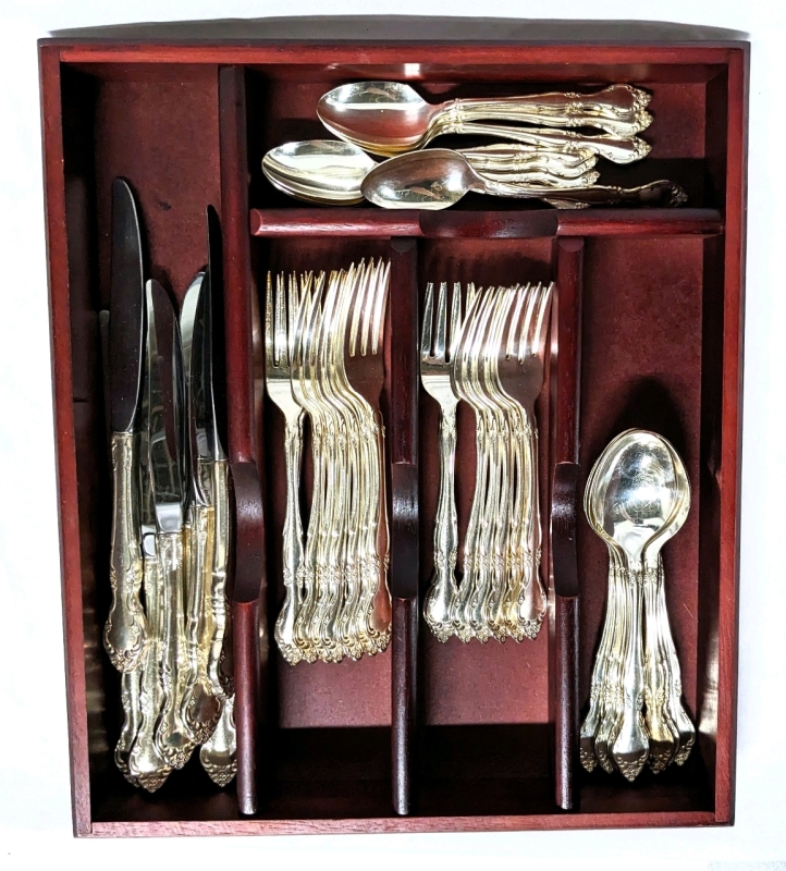 8 Place Settings Community Cutlery Set in Wood Mikasa Cutlery Organizer