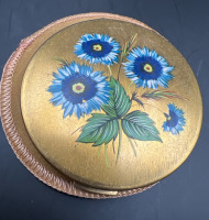 Stratton England Powder Compact with Blue Flowers