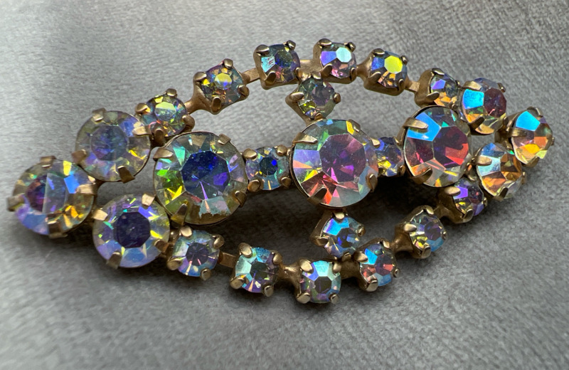 Vintage CORO Aurora Borealis Rhinestone Brooch