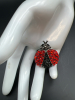 Modern Rhinestone Ladybug Brooch - 5