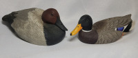 Two (2) Mantle Duck Decoy Figures , both 6" long
