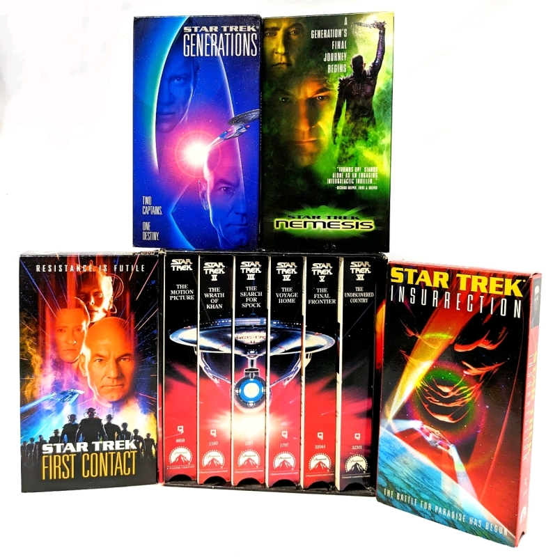 Vintage STAR TREK VHS: Movie Collection Box Set & 4 Films with Picard