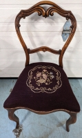 Vintage Balloon Back Chair with Stitchwork Seat.