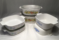 6 Vintage Corning Ware Casseroles