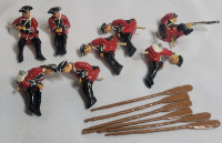 7 Year War British Soldiers Boat Oarsmen & Oars Toy Soldier Lead Miniatures