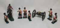 Napoleonic Wars Cannon Unit Toy Soldier Lead Miniatures , 8pc. Set