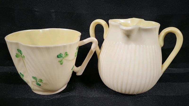 Beleek Teacup & Milk / Cream Dish