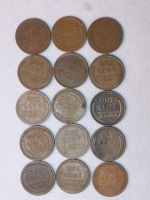 15 USA Wheat Pennies - Philadelphia Mint - 1909-1919