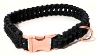 New Braided Paracord & Rose Gold Detail Dog Collar 20.5" long.